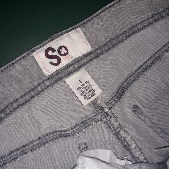 SO gray jeans denim size 1 grey pants business casual uniform everyday - Picture 13 of 13